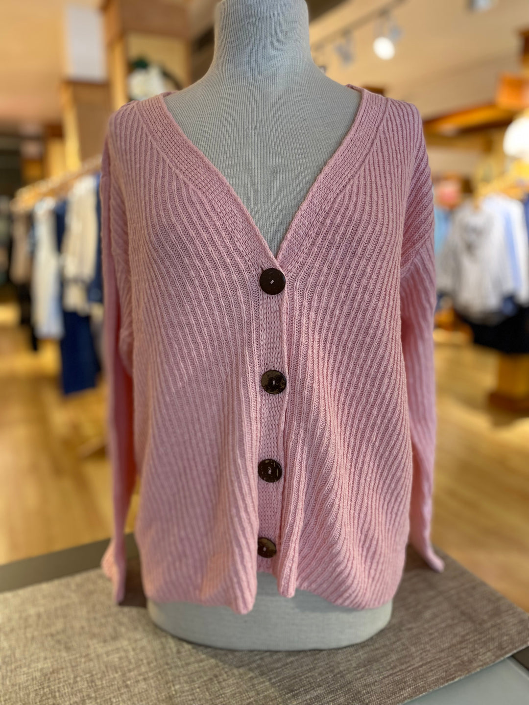 Avalin Ultimate Cotton Sweater – Ribbed Four‑Button Cardigan