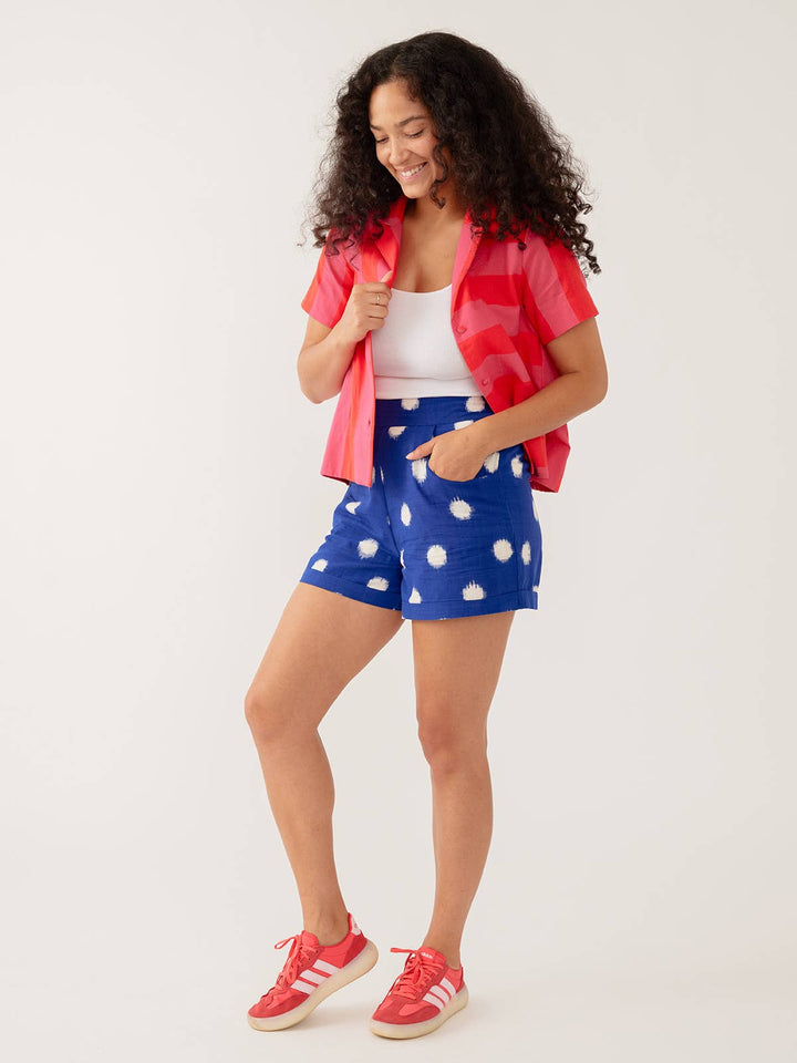 Camp Shirt Pink Red Linen Cotton