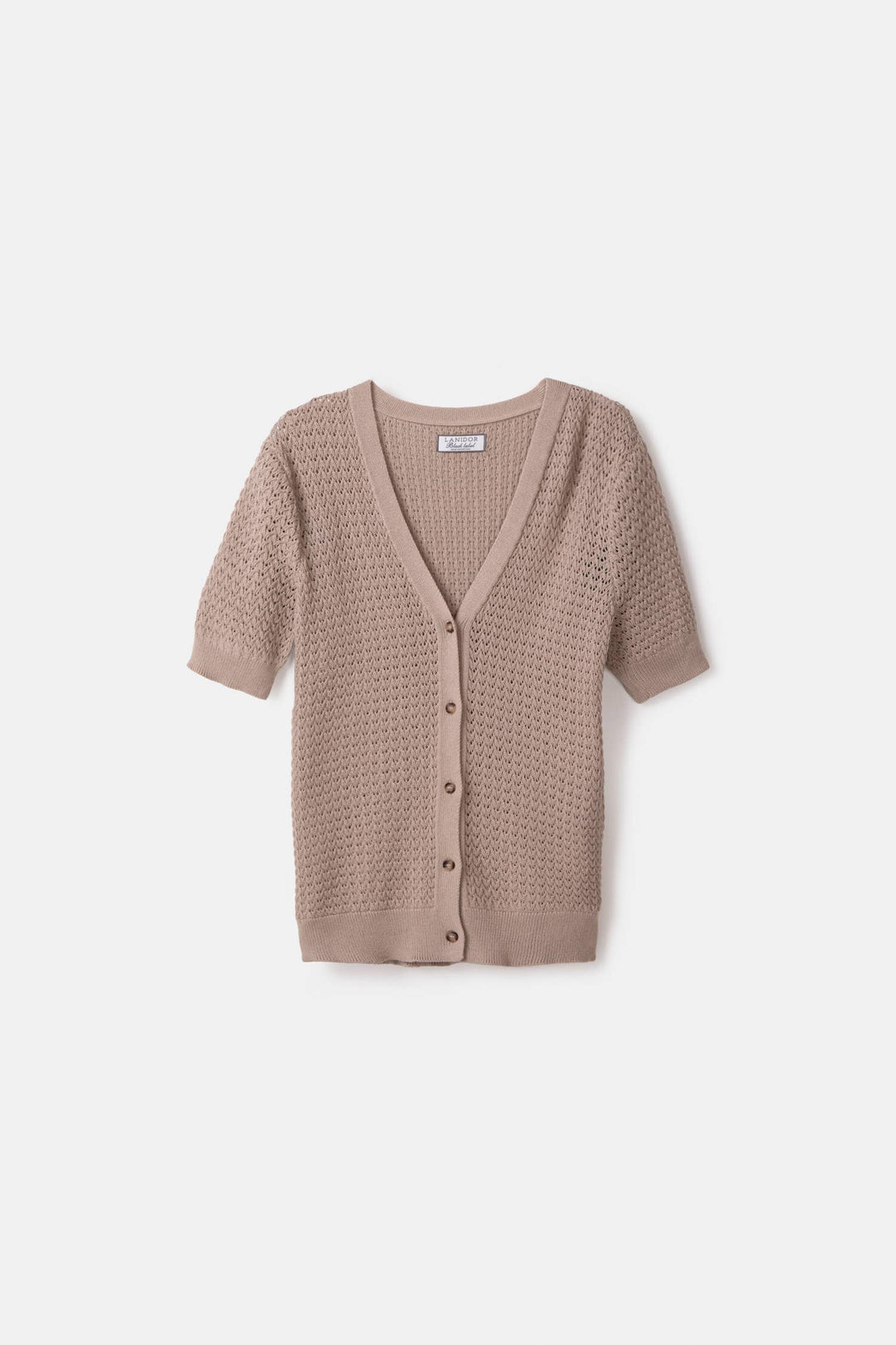 Short Sleeve Structured Knit Cardigan
