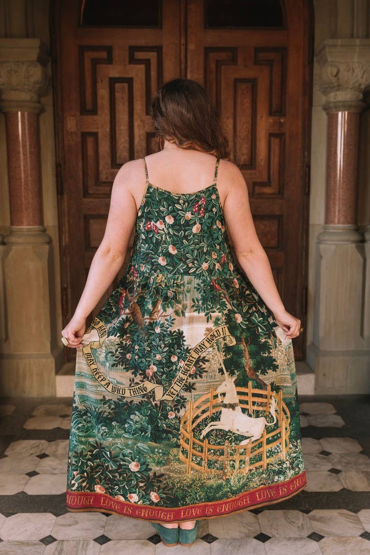 Wildheart Bohéme Long Maxi Slip Dress w/ Unicorn & Castle
