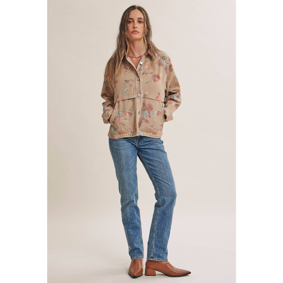 Wild Rose Afternoon Vintage Garment Washed Twill Jacket