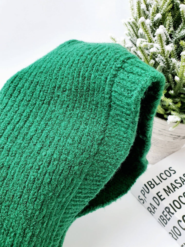 Sweater Knit Alpaca Hooded Winter Balaclava Hat