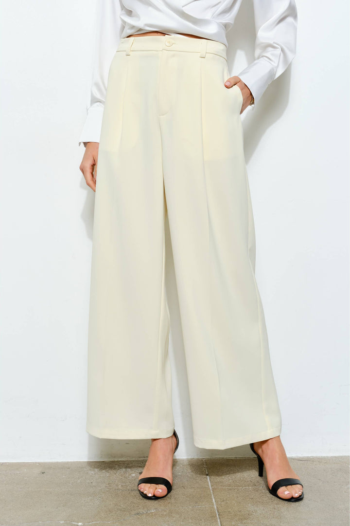 High Waist Tailored Wide-Leg Trousers