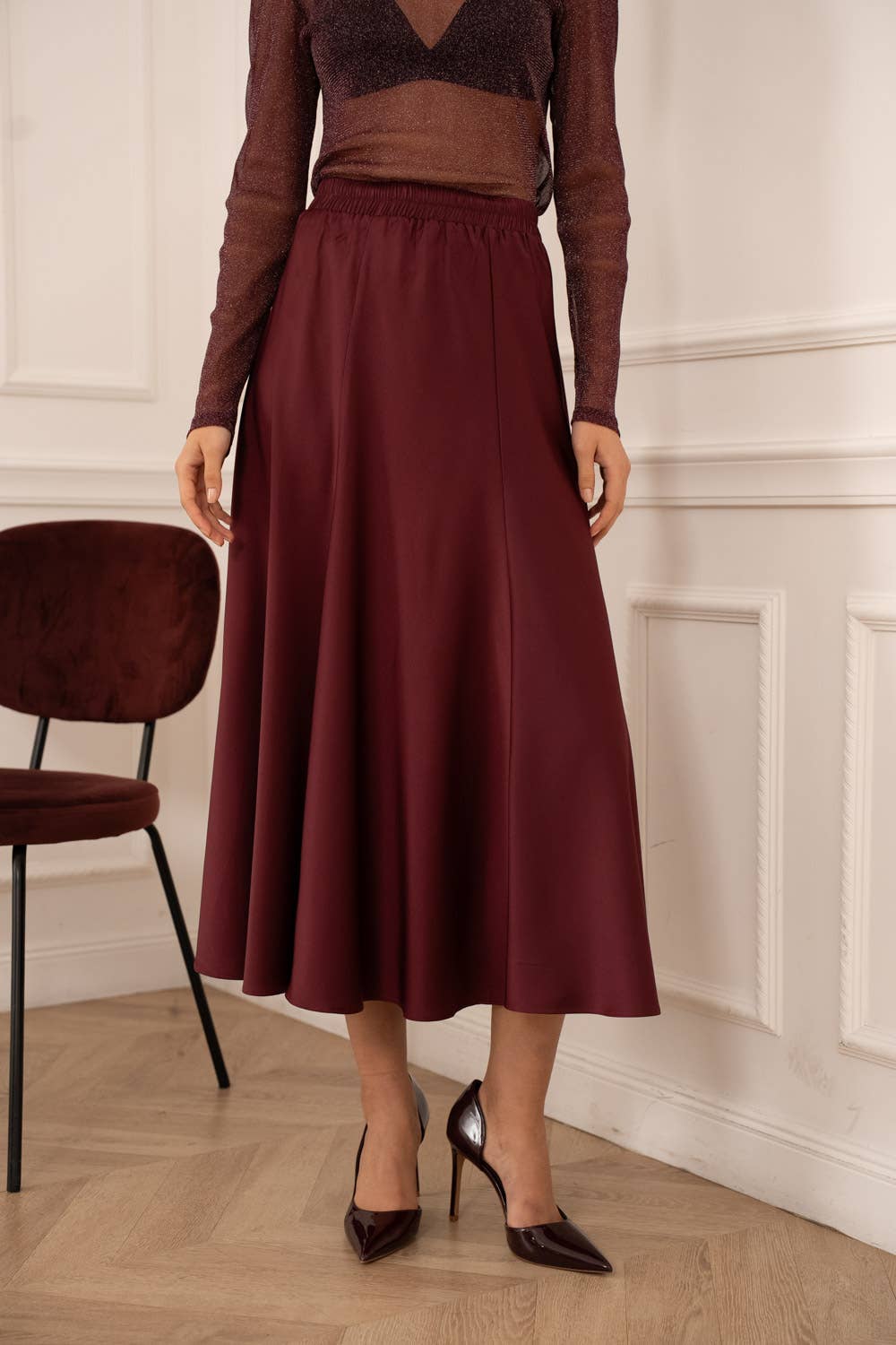 Valentine Skirt in Solid Satin