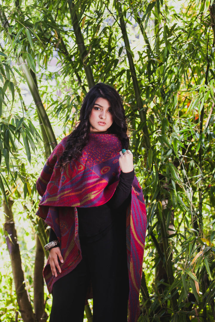 Poncho Cape~Fuchsia