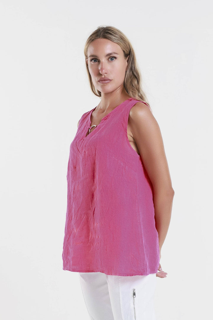 Cora Ring Detail Linen Tank