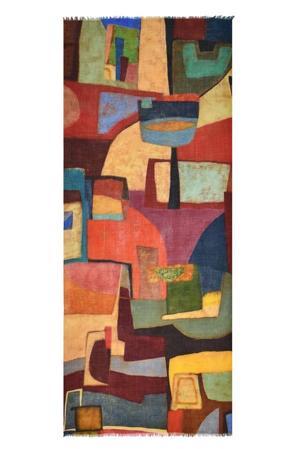Umberto Artful Geo Twill Wool Scarf