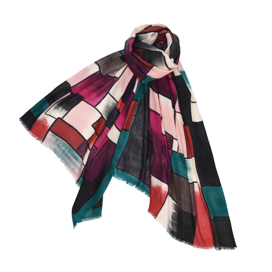 Victor Hand Painted Color Block Scarf