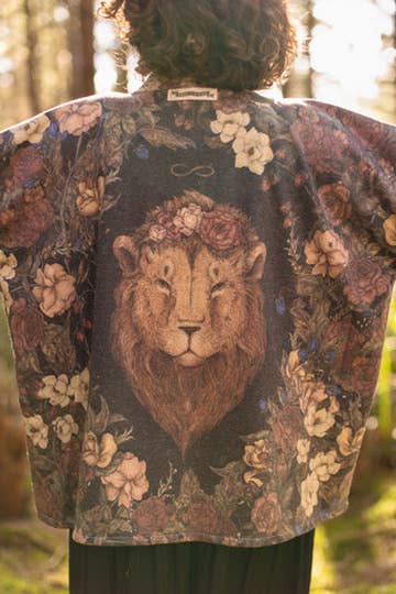 Lionheart Fleece Cottage Cardigan Kimono Jacket