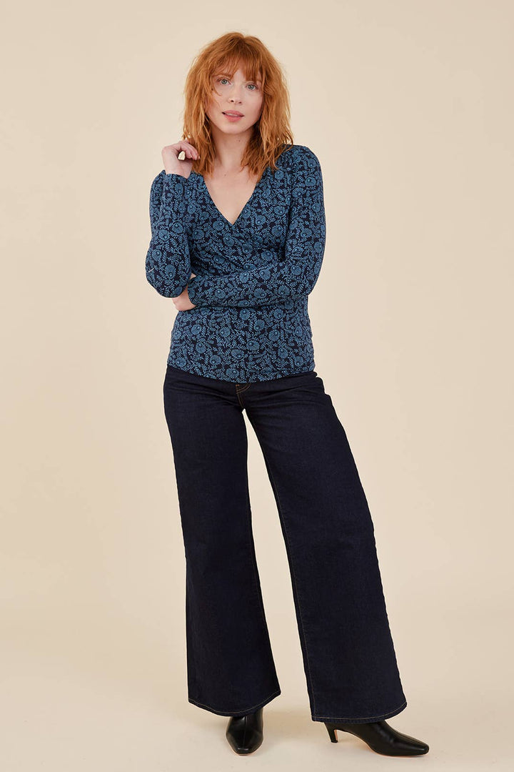 Gillian Wrap Top Teal Vine