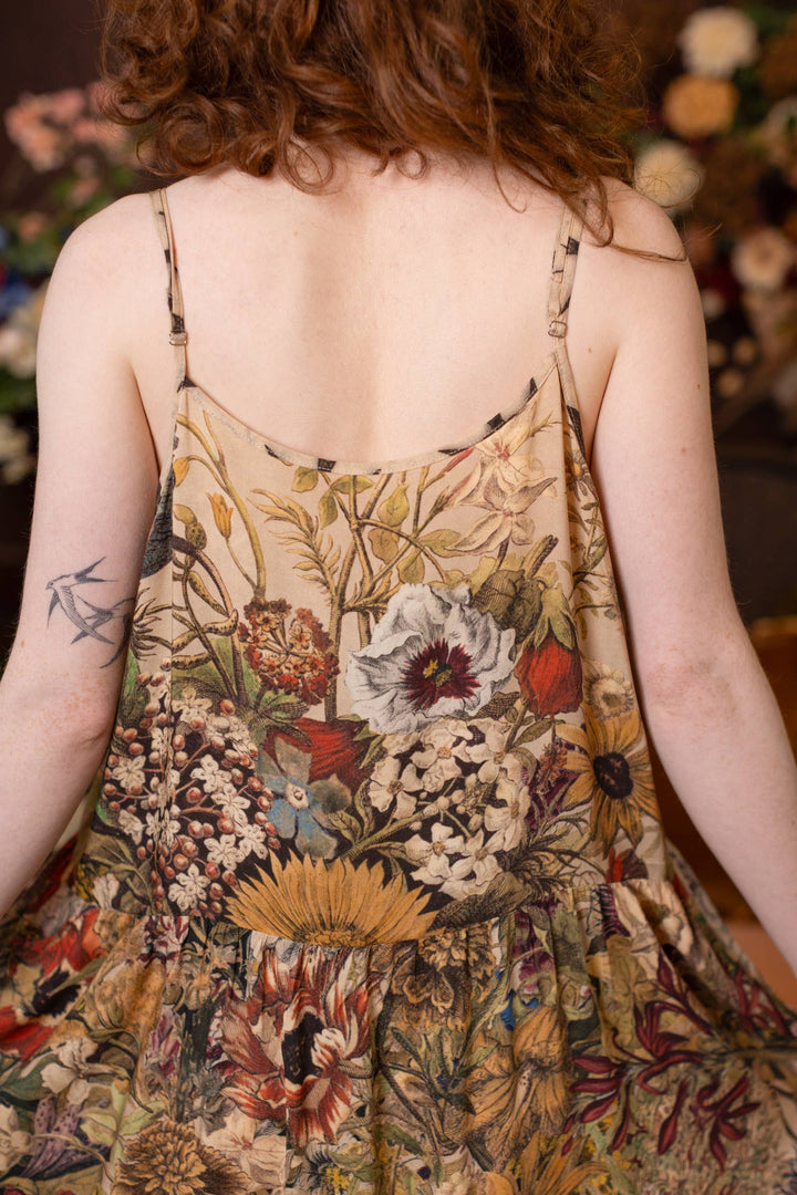 Golden Hour Bohéme Long Maxi Slip Dress w/ Floral Print