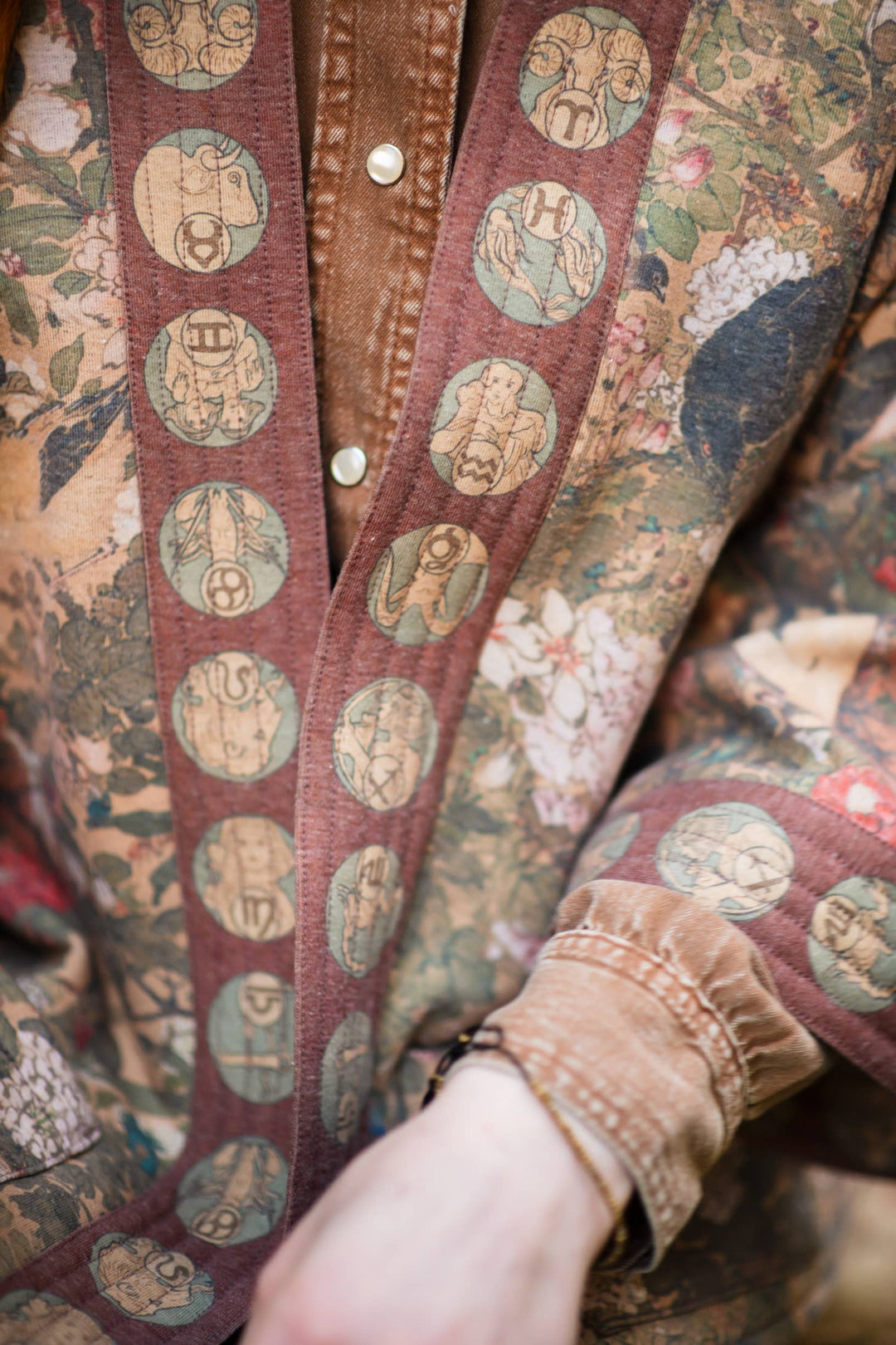 Dream Weaver Fleece Cottage Cardigan Kimono Jacket w/ Zodiac