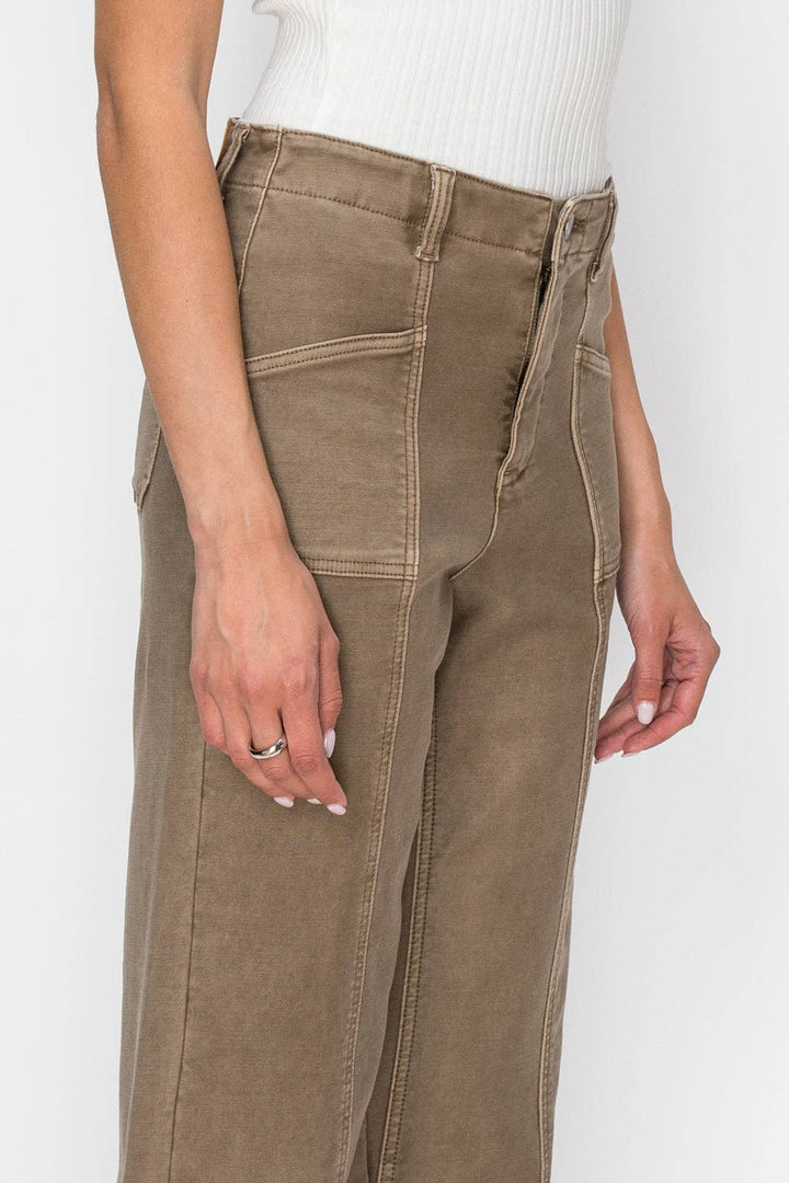Tummy Control High Rise Slim Crop Palazzo Jeans