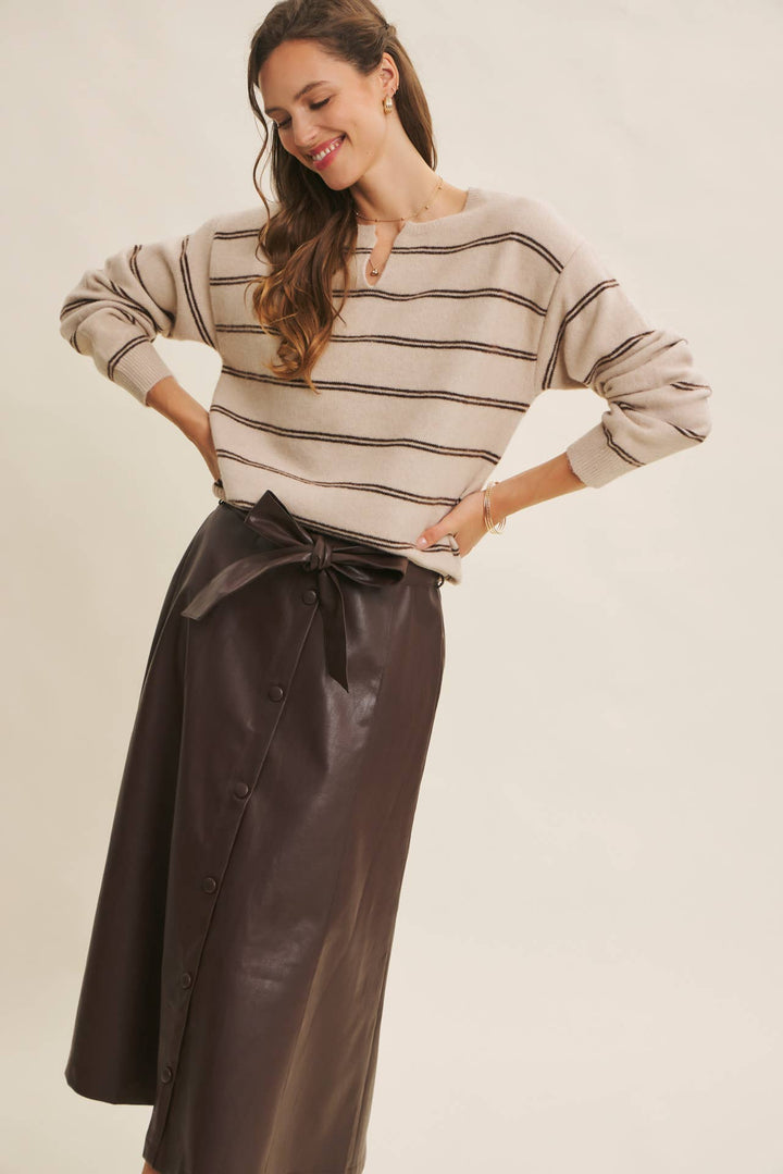 Eco-Conscious Stripe Oversized Easy Favorite Sweater Top