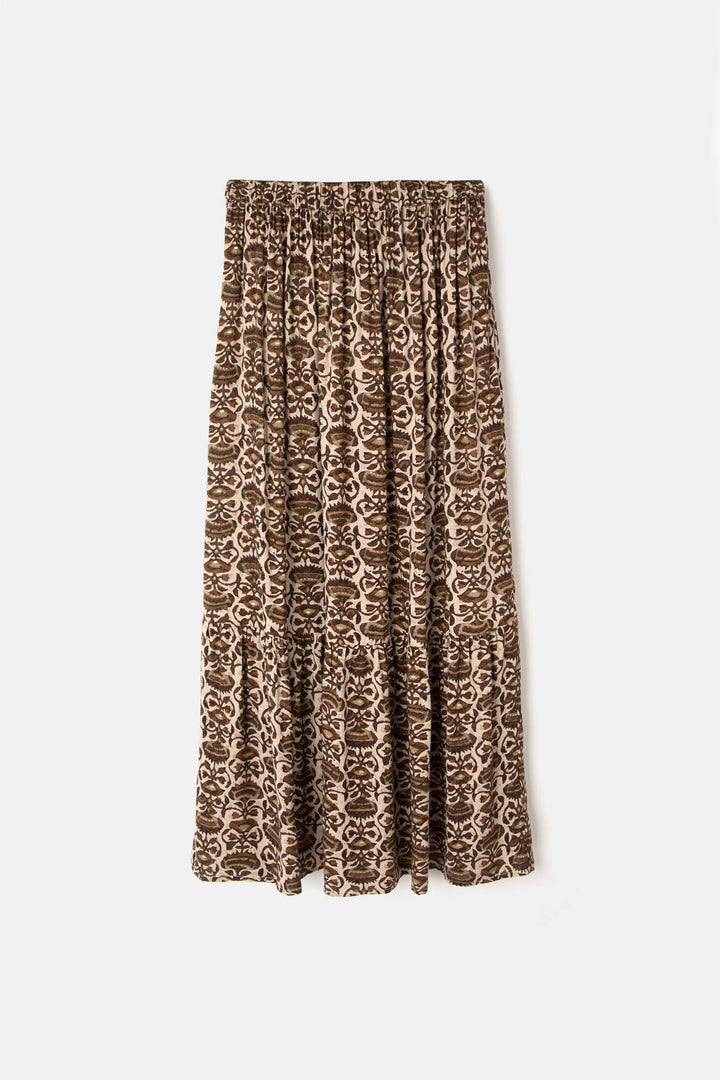 Mid Rise Printed Skirt