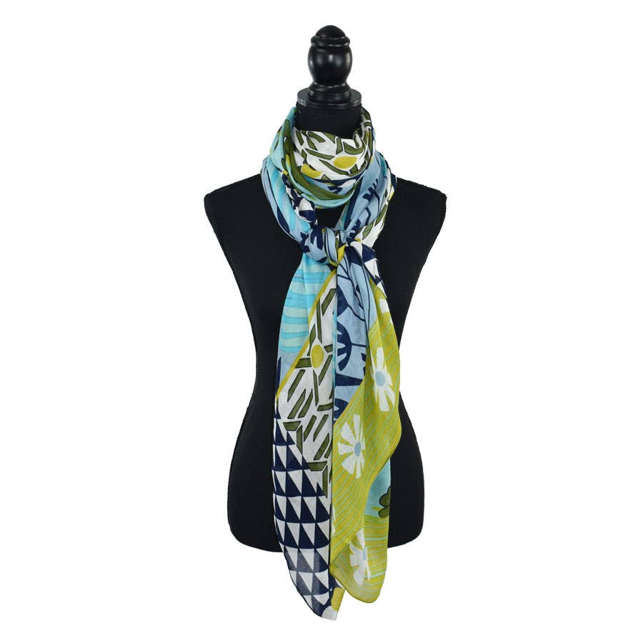 Hipster Retro Mixed Motif Scarf