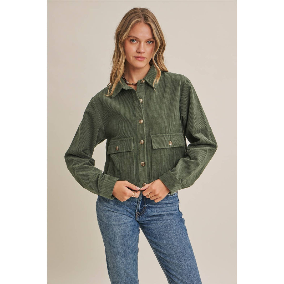 The Weekend Escape Cotton Corduroy Cropped Jacket