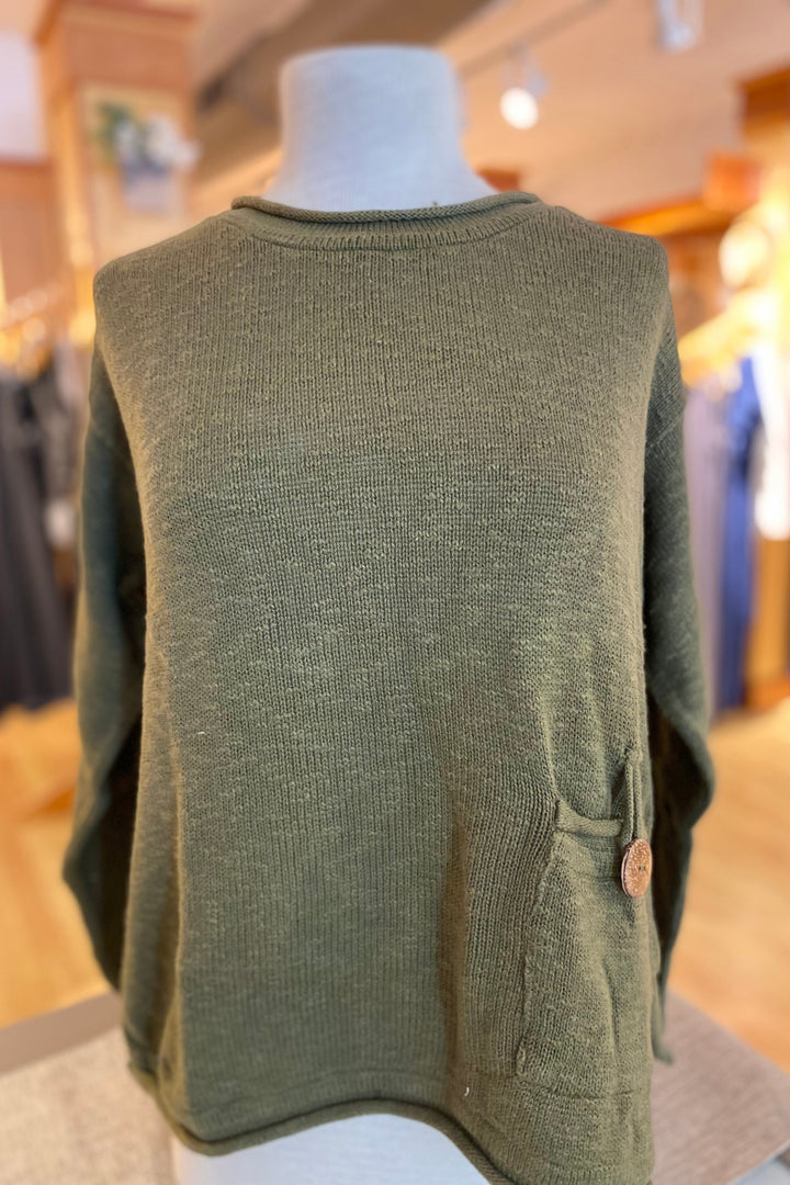 The Ultimate Cotton Sweater - Crop Pocket Roll Neck