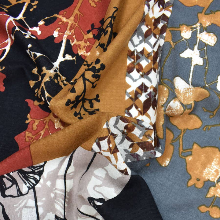 Kamila Mixed Motif Wool Scarf
