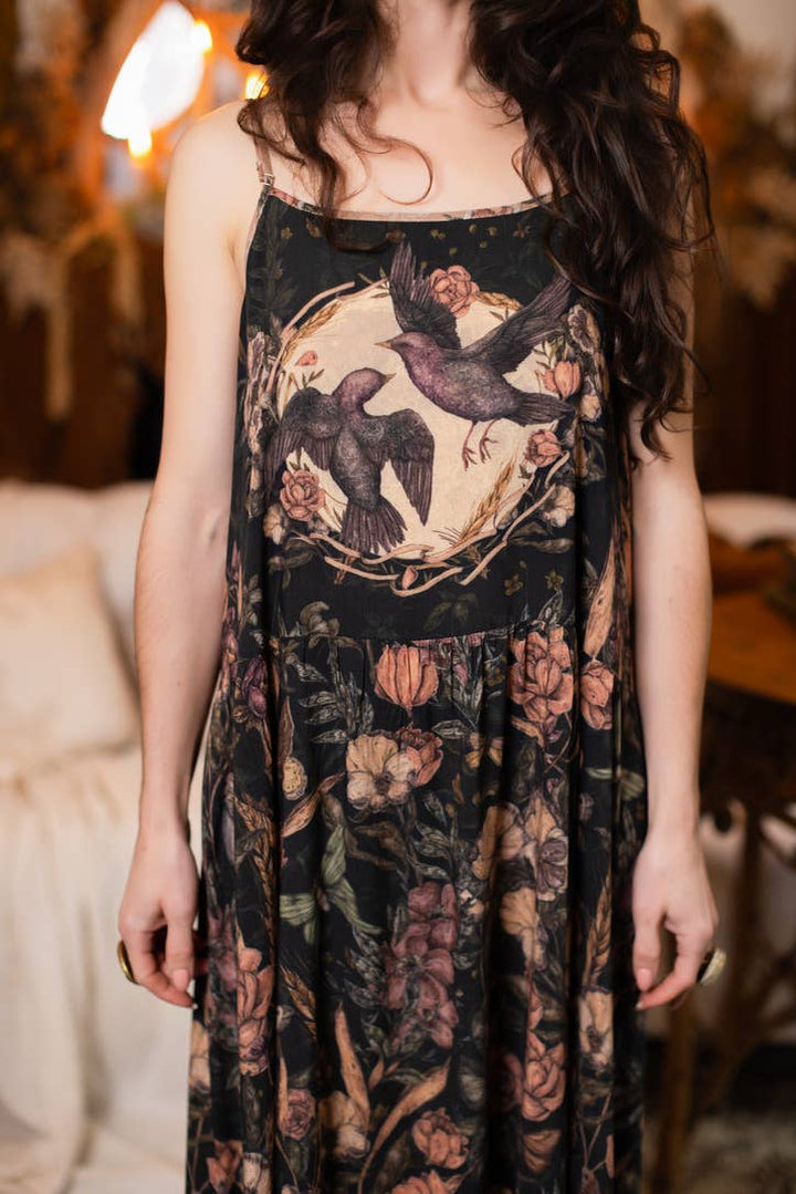 Momento Bohéme Long Maxi Slip Dress w/ Starling & Skull