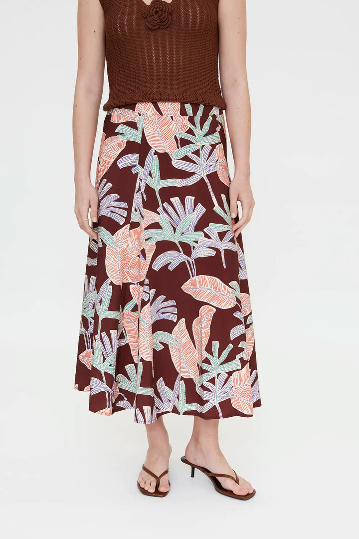 Long Skirt with Mangrove Print