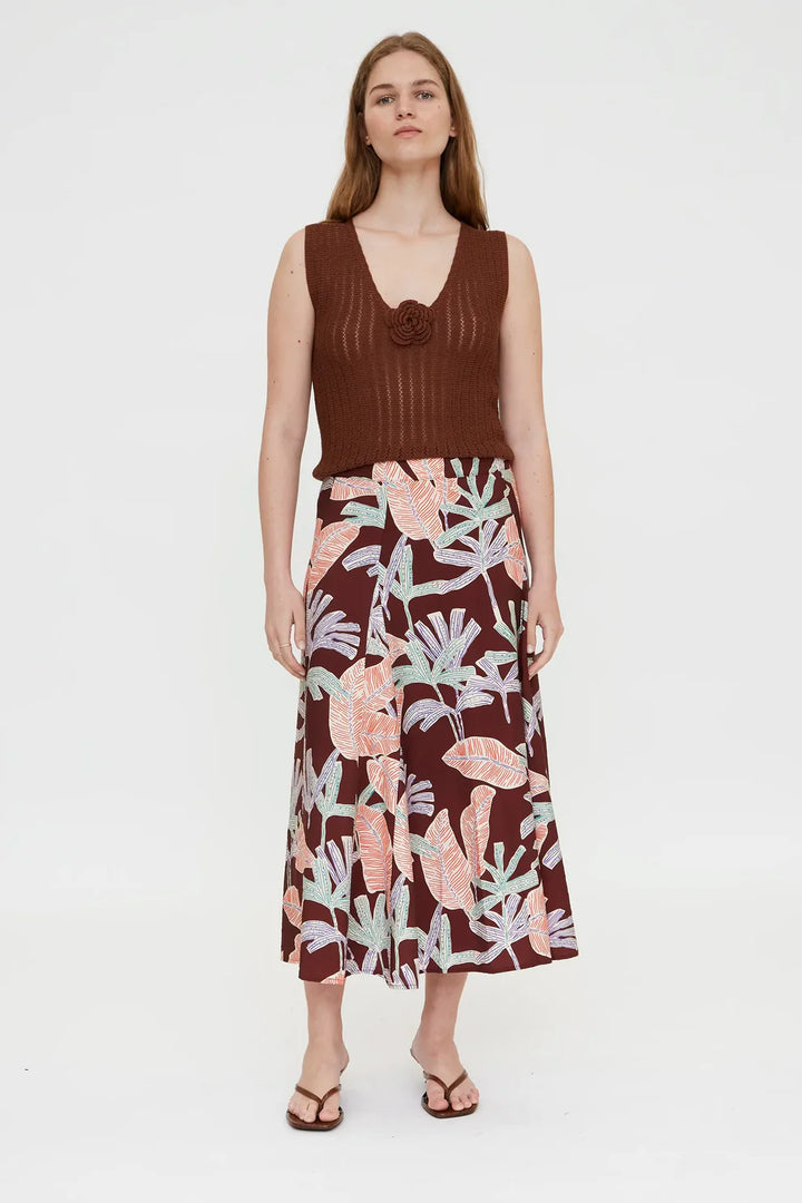 Long Skirt with Mangrove Print