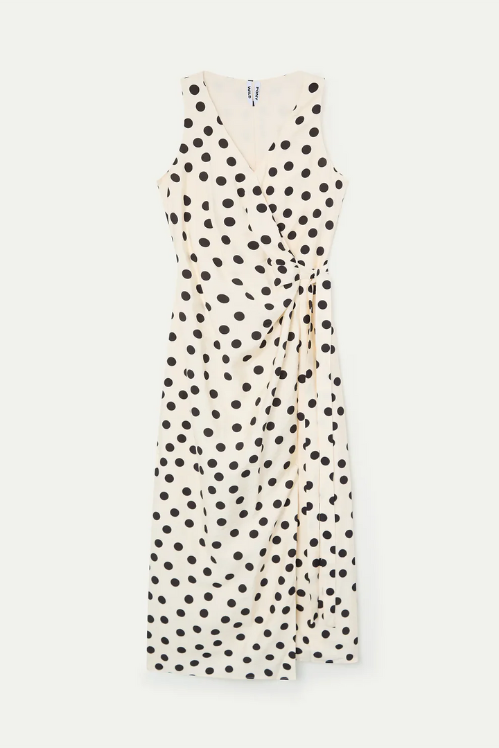 Black and White Polka Dot Midi Dress
