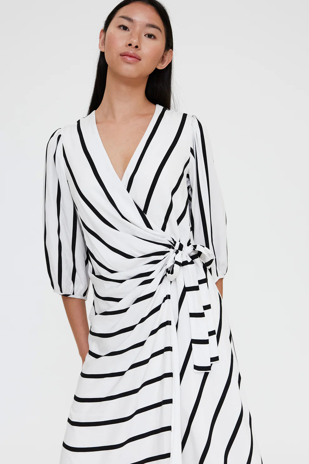 Grimaud White Print Midi Dress