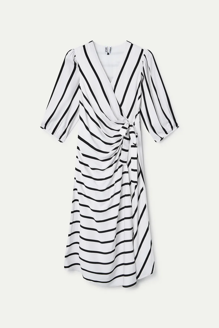 Grimaud White Print Midi Dress
