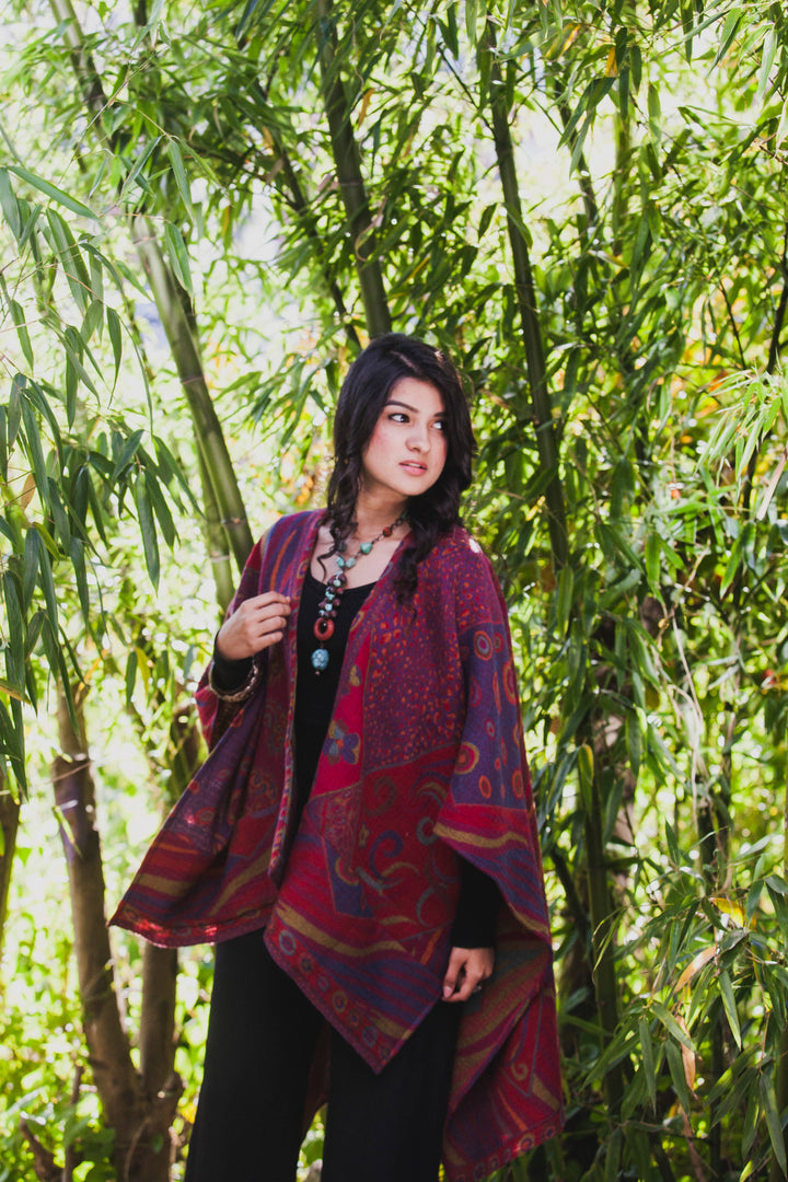 Poncho Cape~Fuchsia