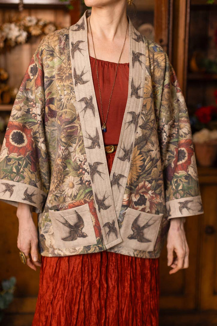 Golden Hour Fleece Cottage Cardigan Kimono Jacket