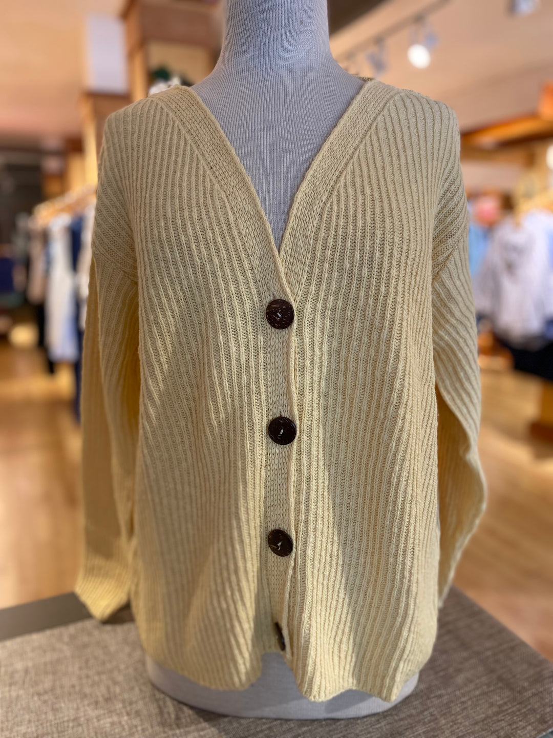 Avalin Ultimate Cotton Sweater – Ribbed Four‑Button Cardigan