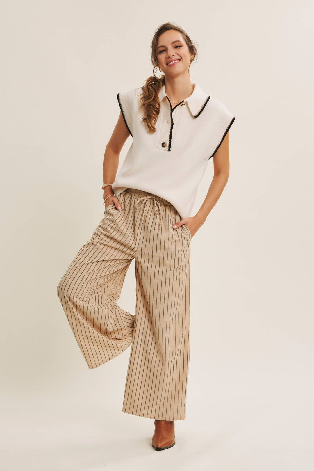 Endlessly Wearable Striped Corduroy Comfy Wide-Leg Pants