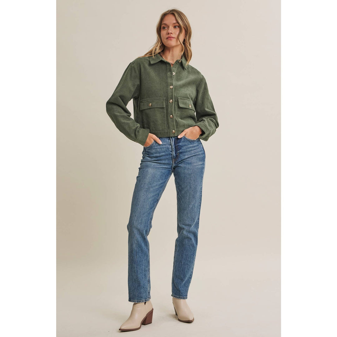 The Weekend Escape Cotton Corduroy Cropped Jacket