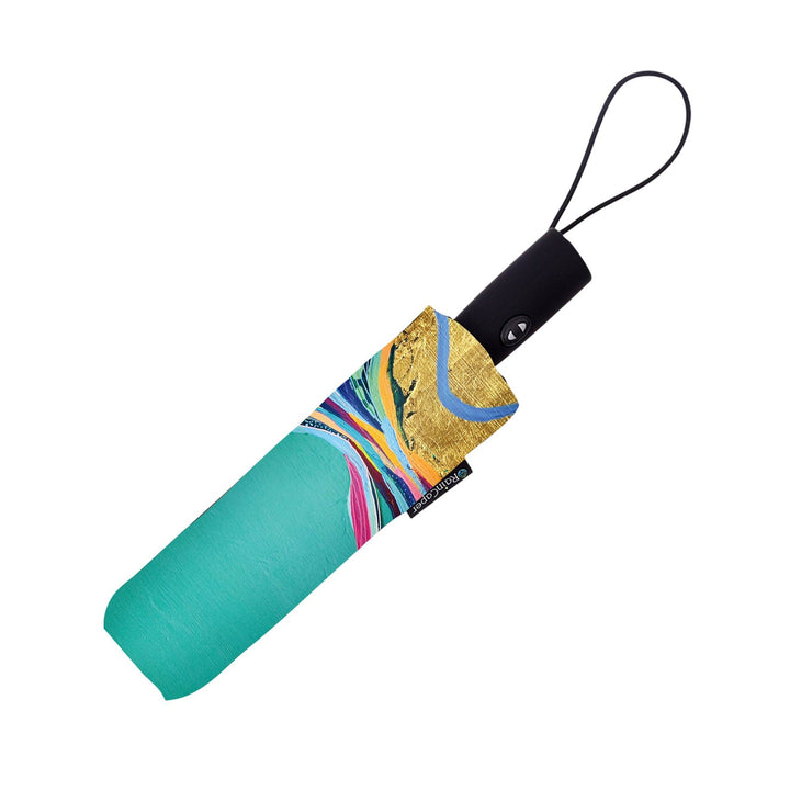 EttaVee "Rainbow Riviera 1" Travel Umbrella – Compact, One-Touch Open & Close