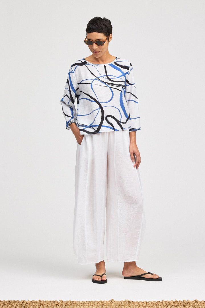 3/4 Split Back Print Top
