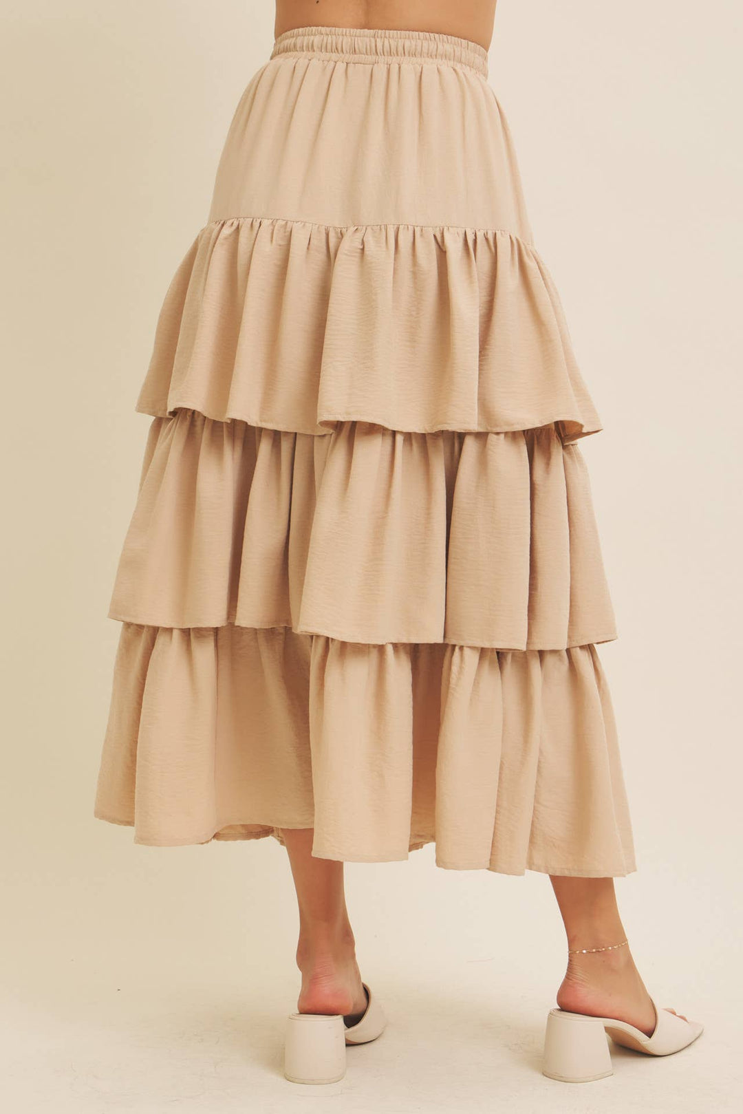 Brings Movement and Comfort Tiered Ruffle Maxi Skirt