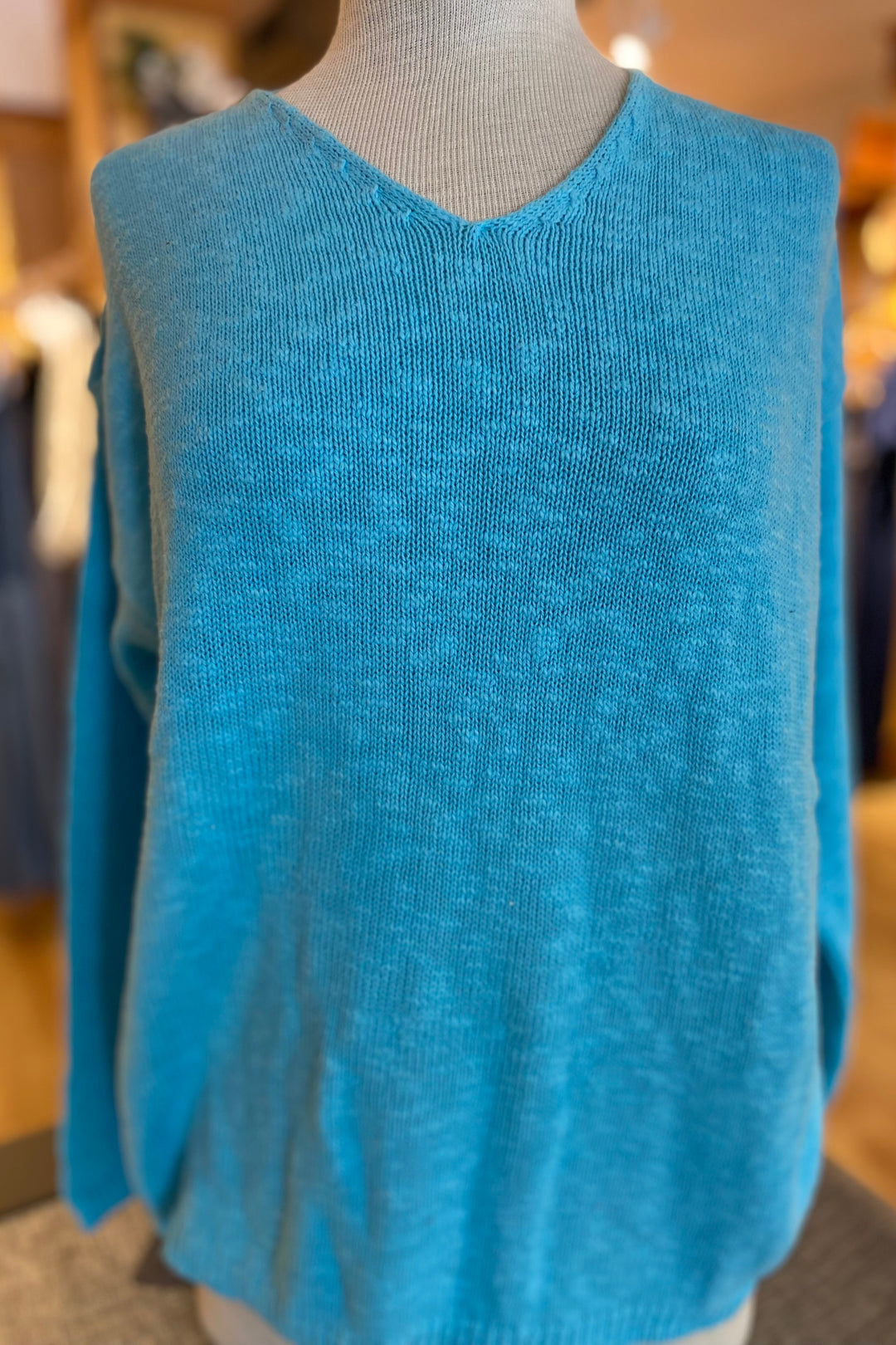 Cotton Crop V Neck Sweater