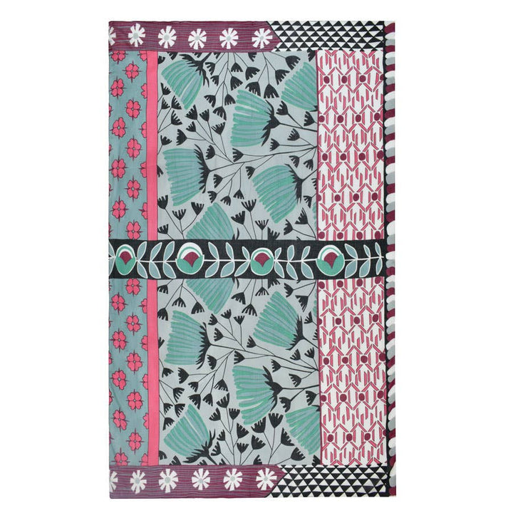 Hipster Retro Mixed Motif Scarf: Navy