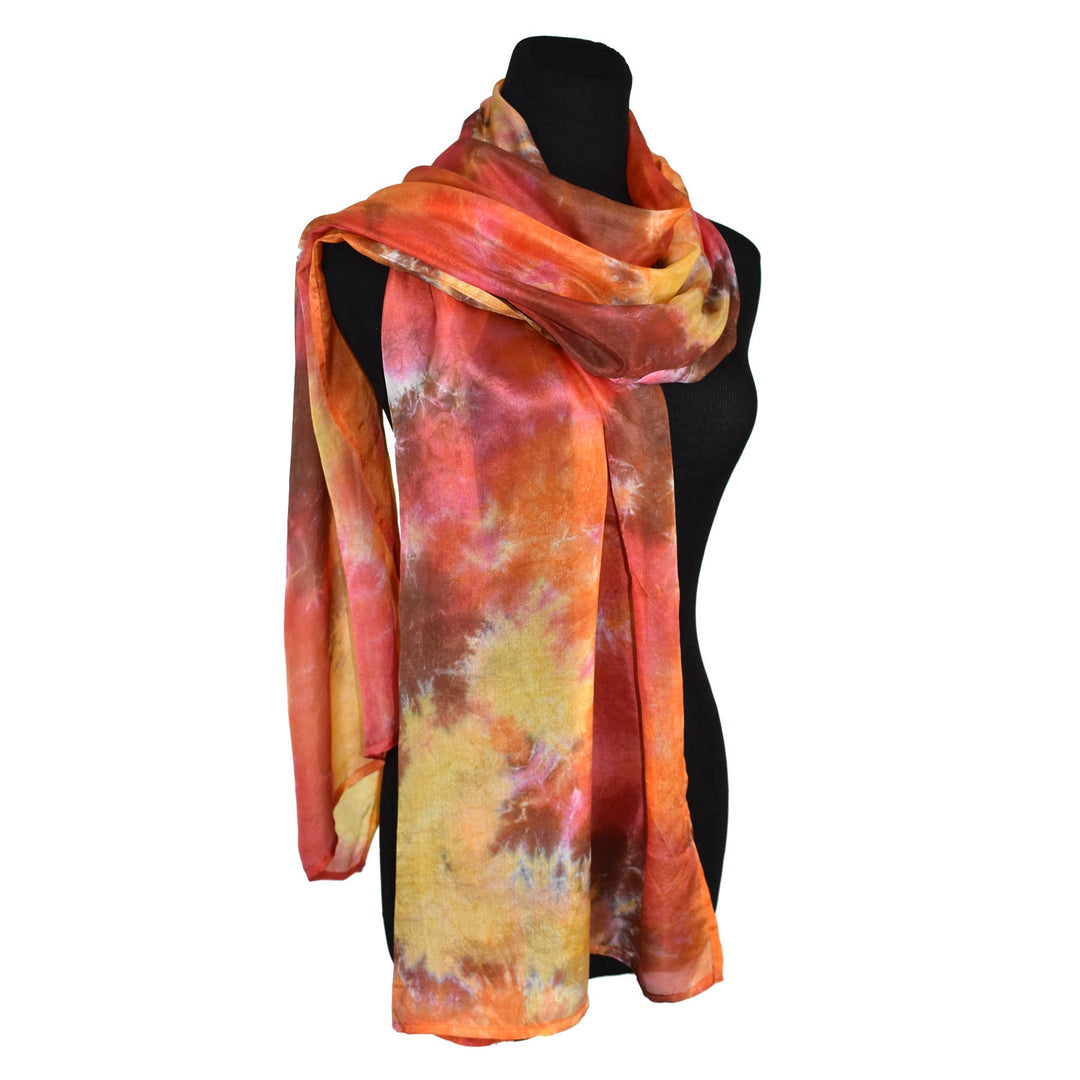 Calypso Tie Dyed Silk Scarf Handmade