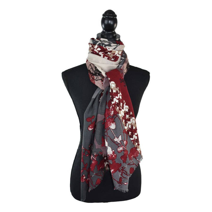 Kamila Mixed Motif Wool Scarf