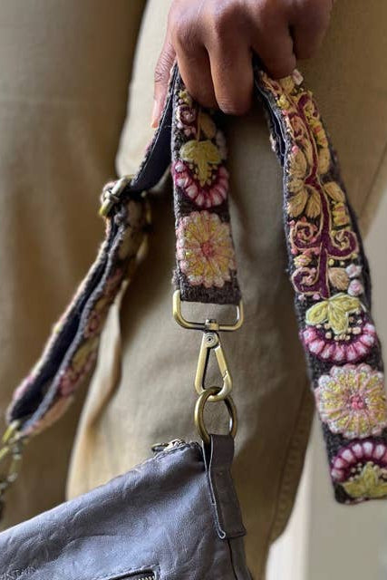 Heather Gray Embroidered Adjustable Bag/Camera Strap