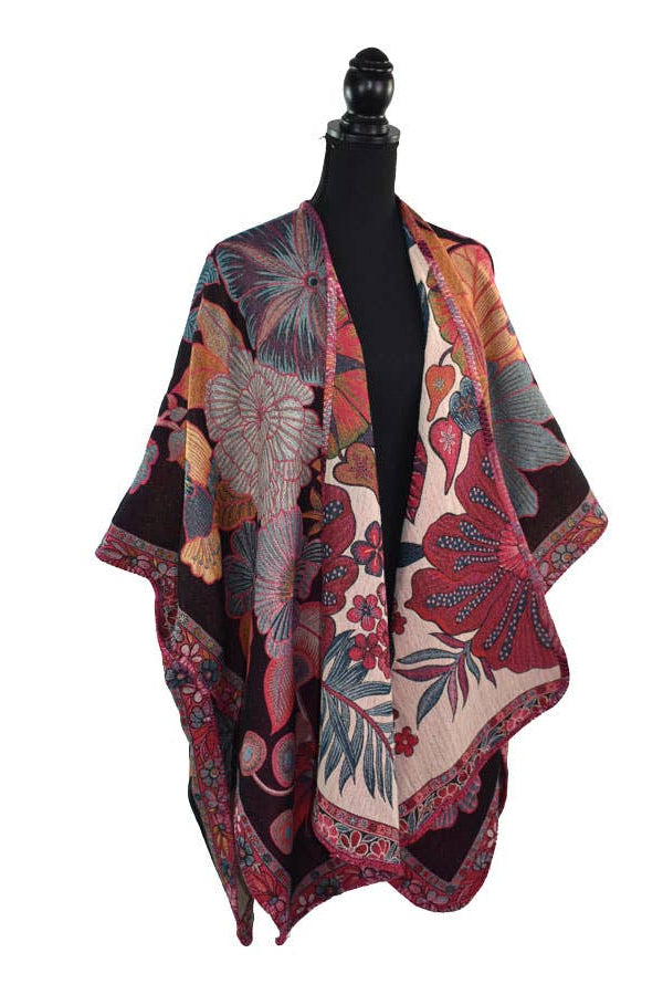 Caitlyn Floral  Jacquard Kimono Wrap