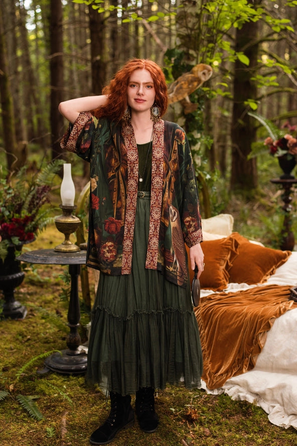 Solstice Matineé (mid-length) duster ft Persephone & Moon
