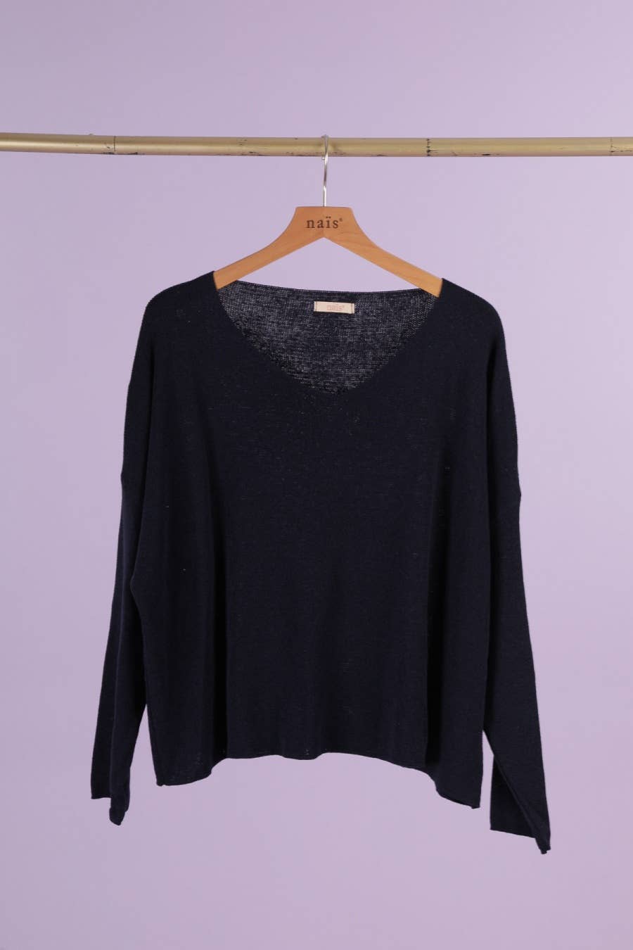 Short V-Neck Cotton Sweater