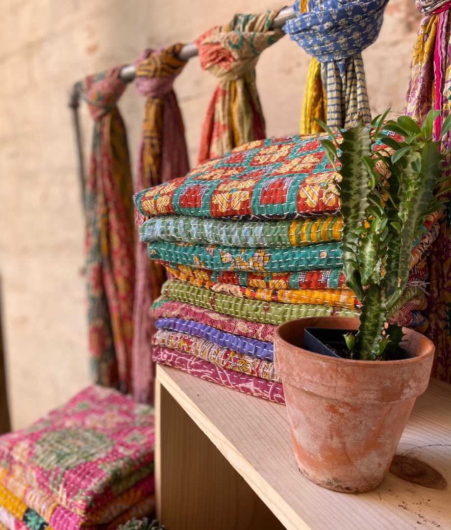 Kantha Scarf Scarves | Made From Recycled Cotton Saris 