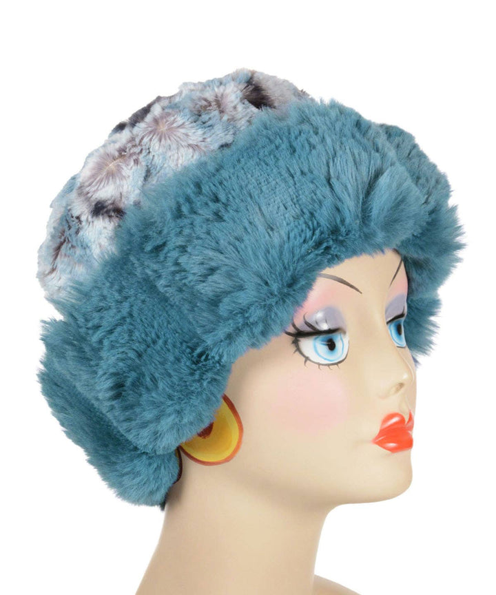 Cuffed Pillbox Hat in Enchanted Dreams Faux Furs