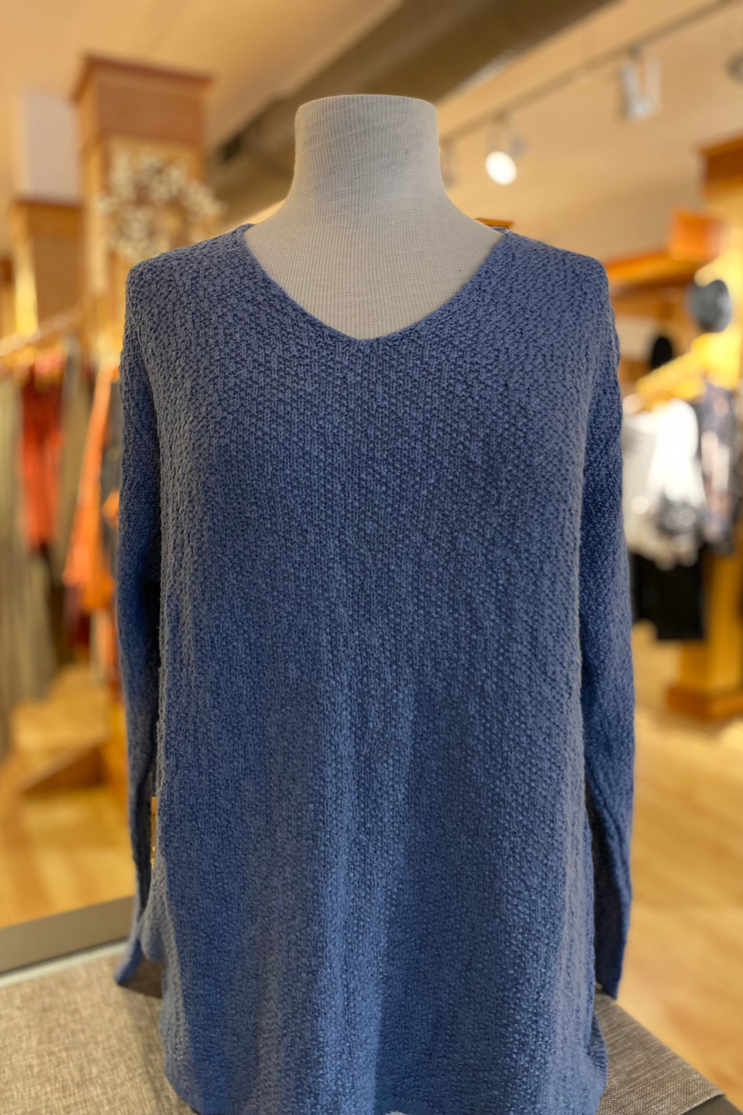 The Ultimate Cotton Sweater - Seed Stitch V Neck