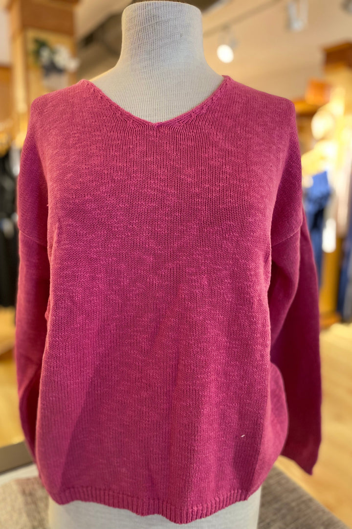 Cotton Crop V Neck Sweater