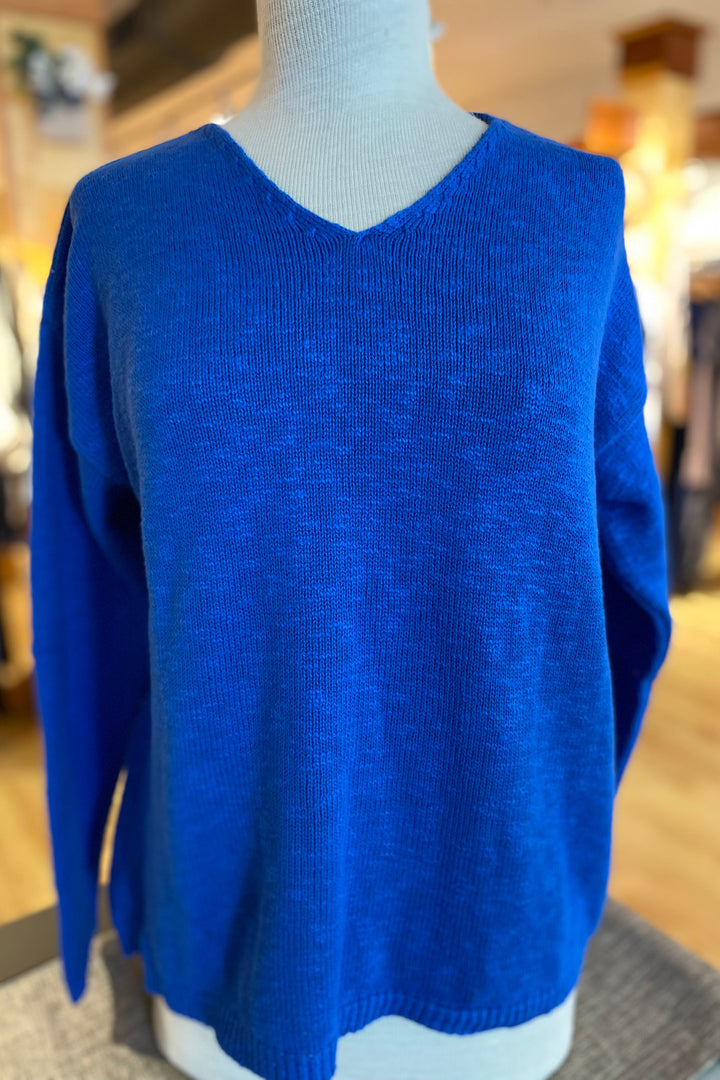 Cotton Crop V Neck Sweater
